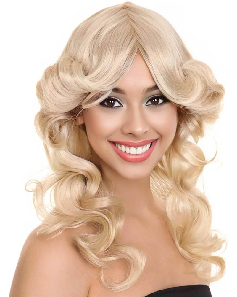 70s Angel Long Blonde Flick Wig