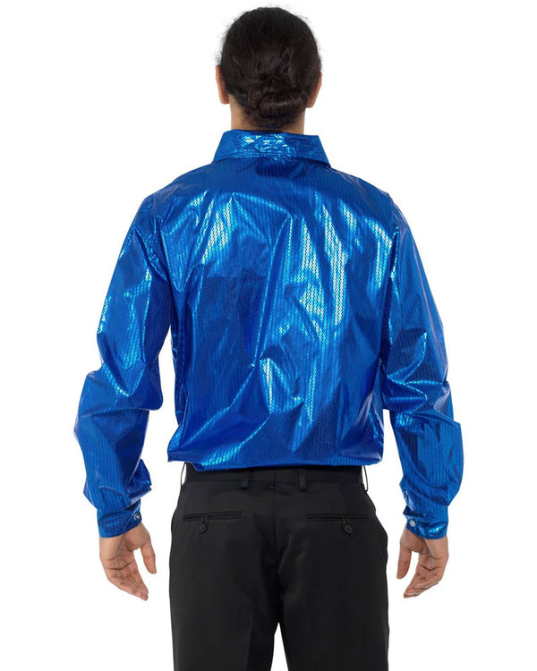 70s Disco Blue Mens Shirt