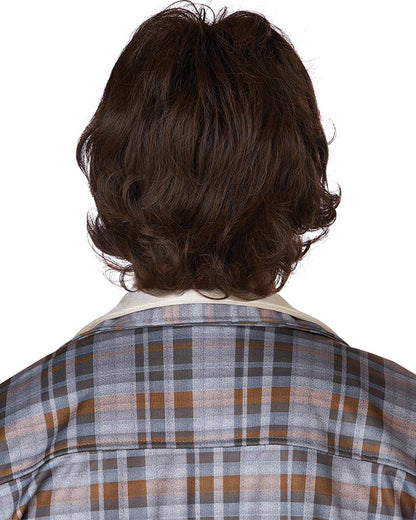 70s Disco Daddy Short Brown Wig and Moustache