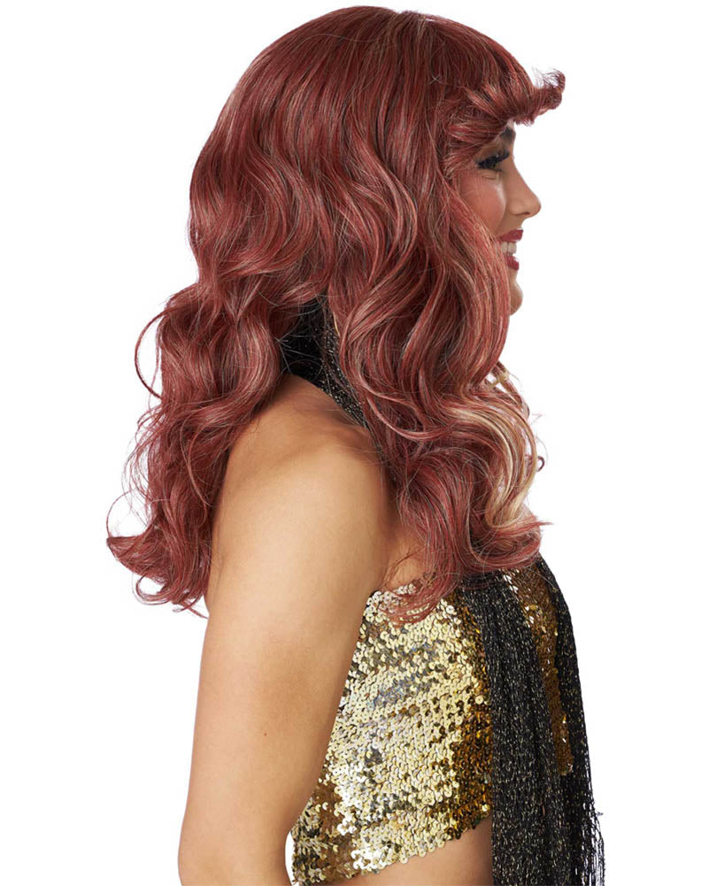 70s Disco Kitten Auburn and Blonde Wavy Wig