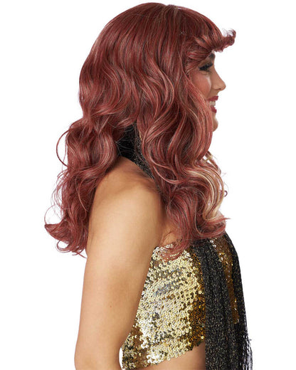 70s Disco Kitten Auburn and Blonde Wavy Wig