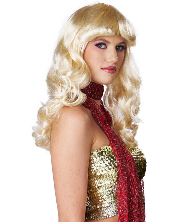70s Disco Kitten Blonde Wavy Wig