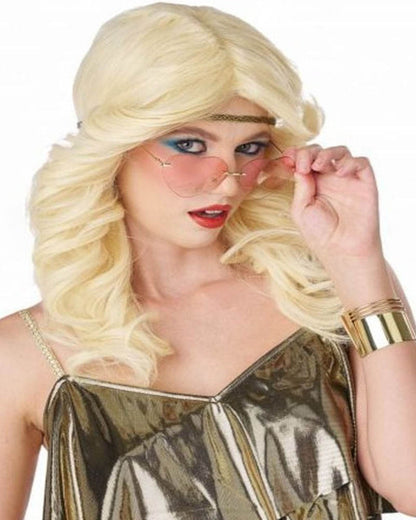 70s Feathered and Fun Wavy Blonde Wig