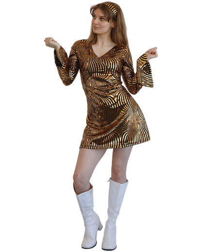 70s Gold Disco Babe Womens Costume