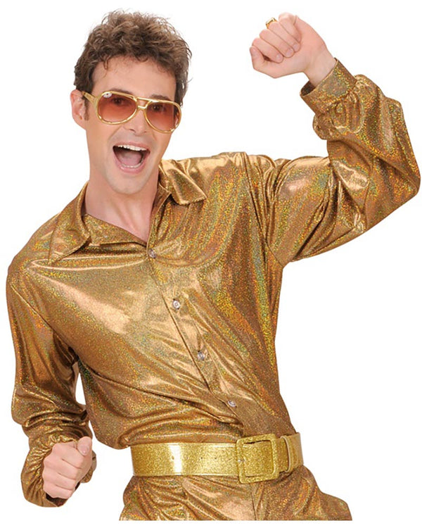 70s Disco Gold Mens Shirt