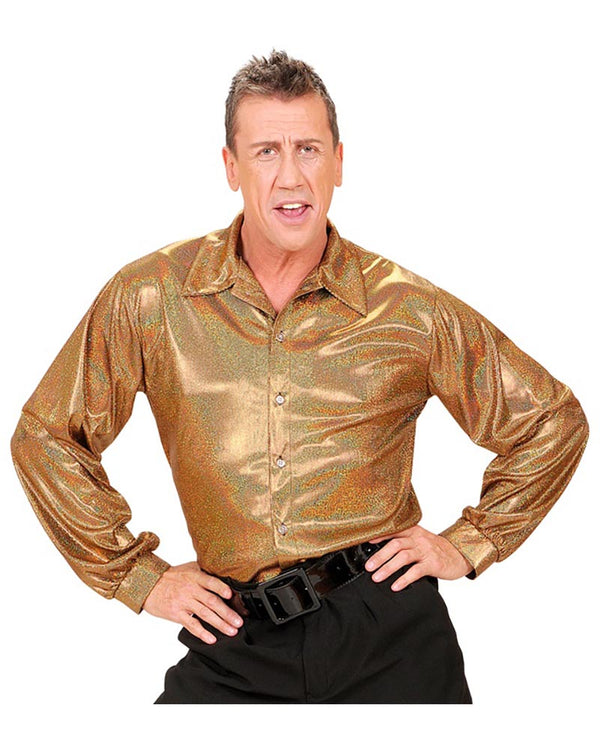 70s Disco Gold Mens Shirt
