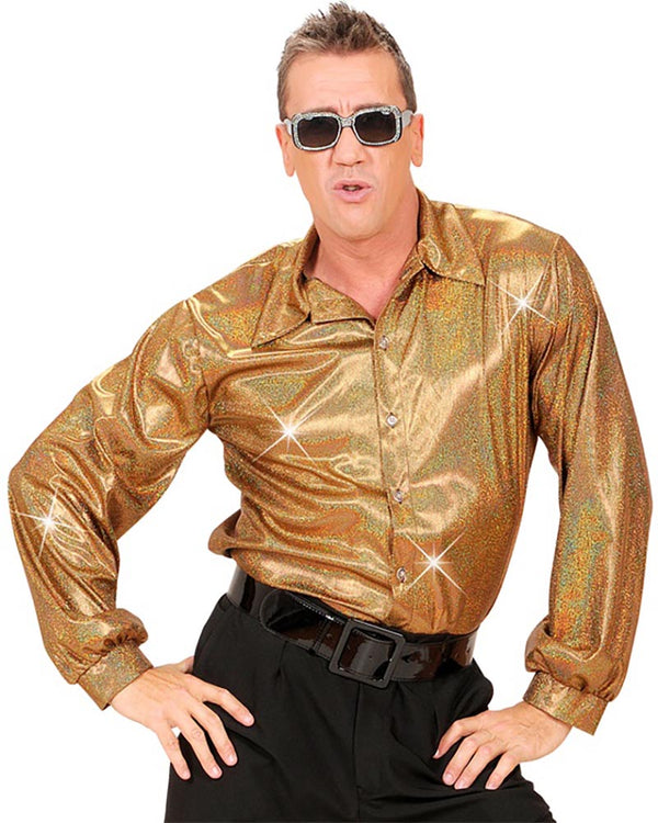 70s Disco Gold Mens Shirt