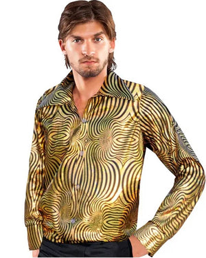 70s Gold Disco Mens Shirt