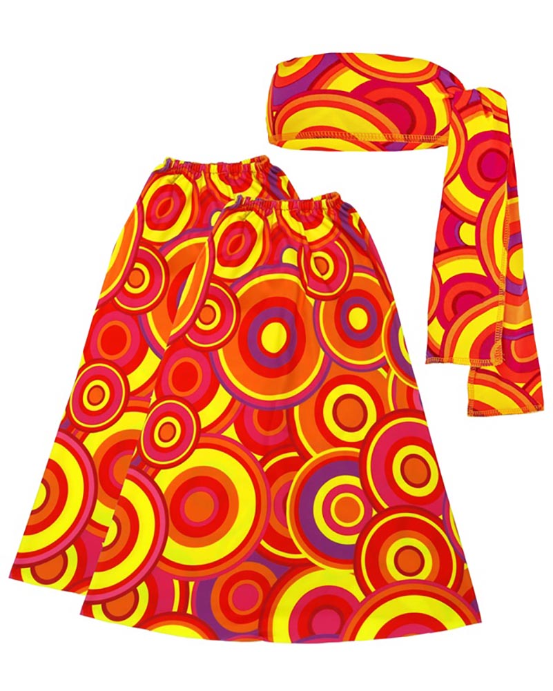70s Orange Bubbles Leg Warmers and Headband Set