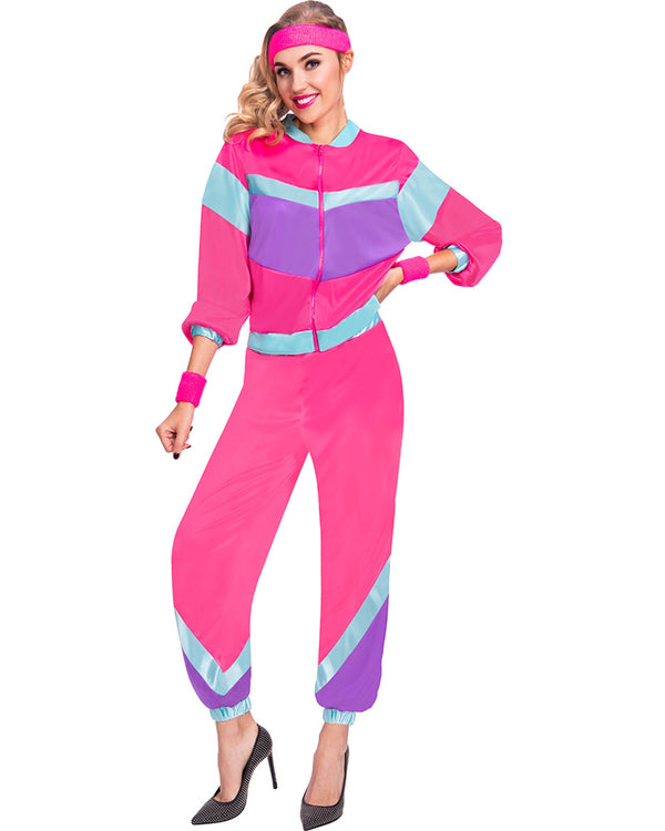 80s Pink Shell Suit Womens Costume