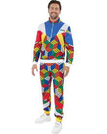 70s Rubiks Cube Tracksuit Adult Costume