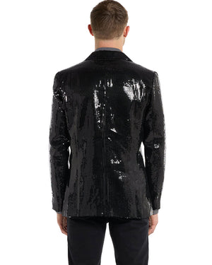 70s Sequins Black Mens Suitmeister Jacket