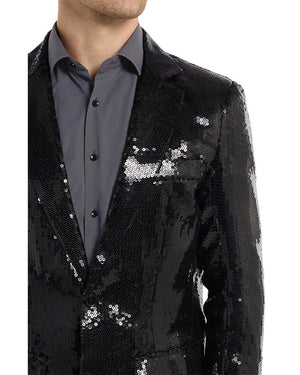 70s Sequins Black Mens Suitmeister Jacket