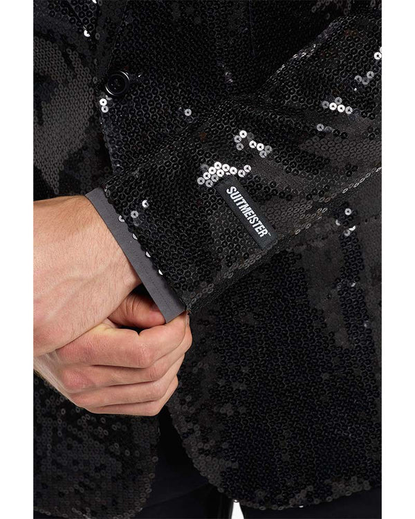 70s Sequins Black Mens Suitmeister Jacket