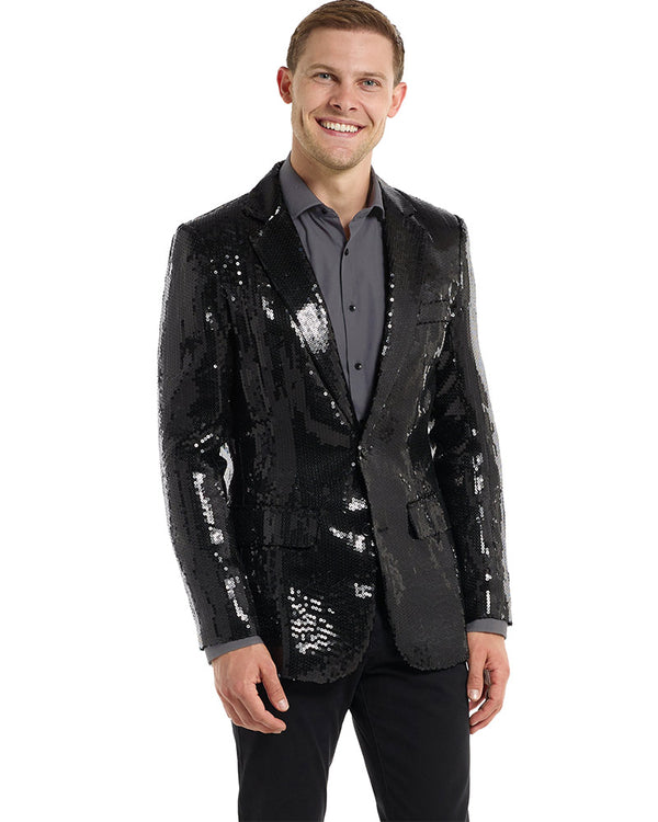 70s Sequins Black Mens Suitmeister Jacket