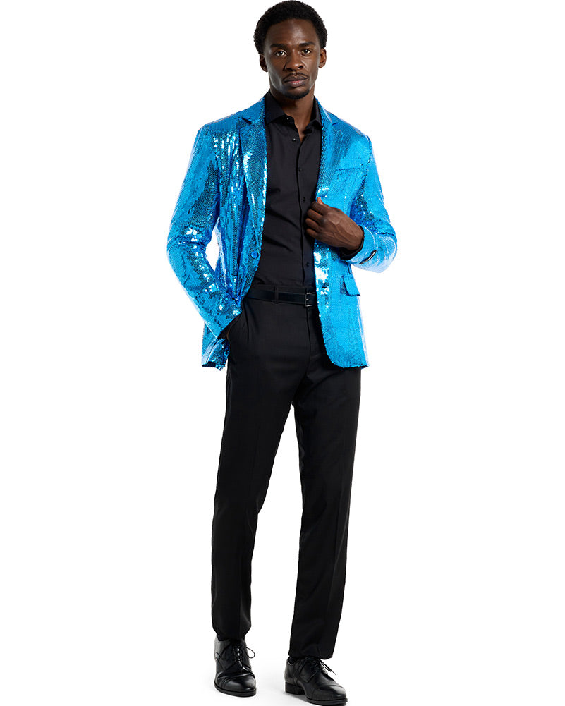 70s Sequins Blue Mens Suitmeister Jacket