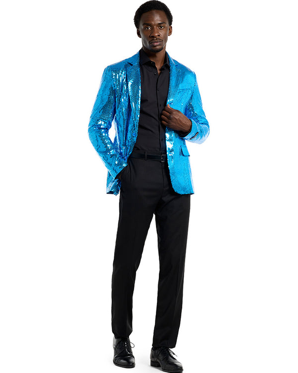 70s Sequins Blue Mens Suitmeister Jacket