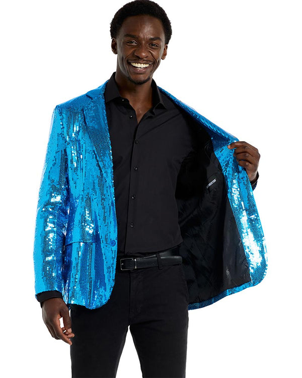 70s Sequins Blue Mens Suitmeister Jacket