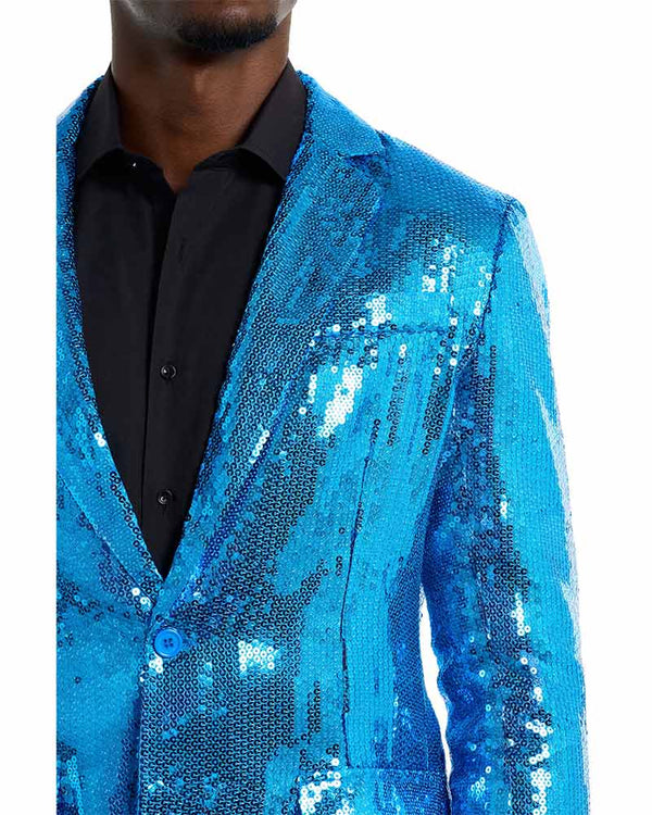 70s Sequins Blue Mens Suitmeister Jacket