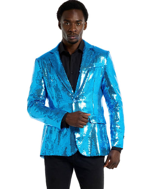 70s Sequins Blue Mens Suitmeister Jacket