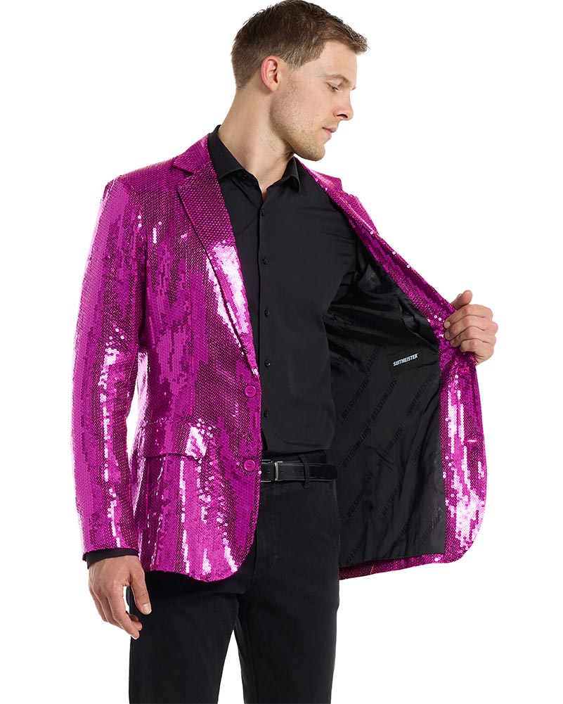 70s Sequins Pink Mens Suitmeister Jacket