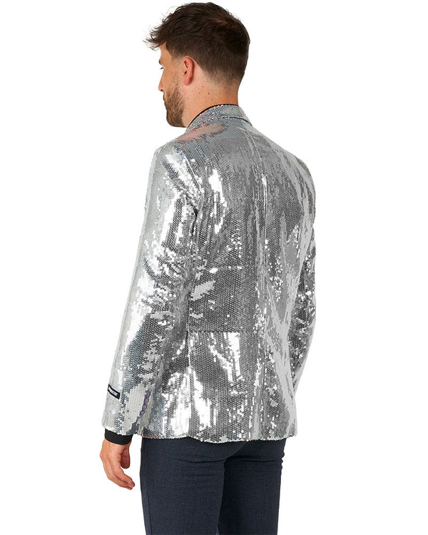 70s Sequins Silver Mens Suitmeister Jacket - Main Image