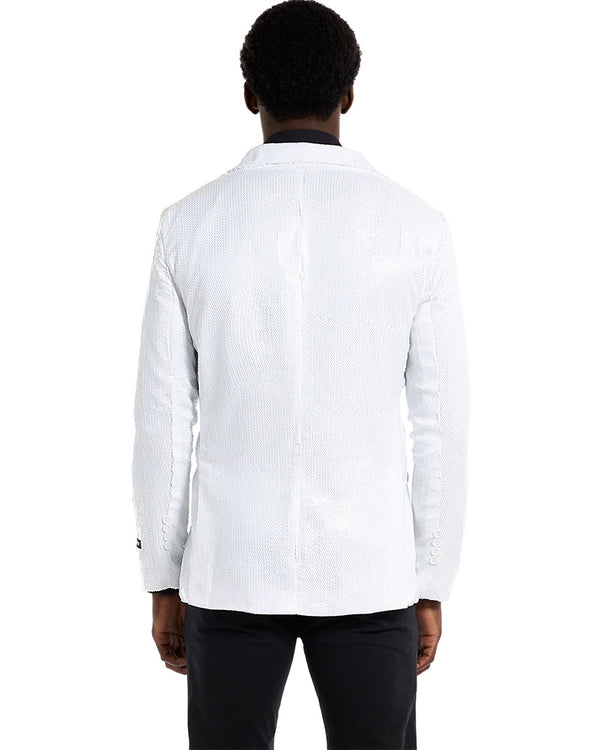 70s Sequins White Mens Suitmeister Jacket