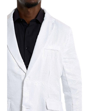 70s Sequins White Mens Suitmeister Jacket