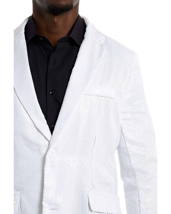 70s Sequins White Mens Suitmeister Jacket
