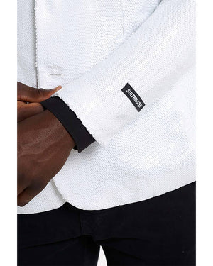 70s Sequins White Mens Suitmeister Jacket