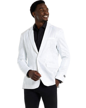 70s Sequins White Mens Suitmeister Jacket
