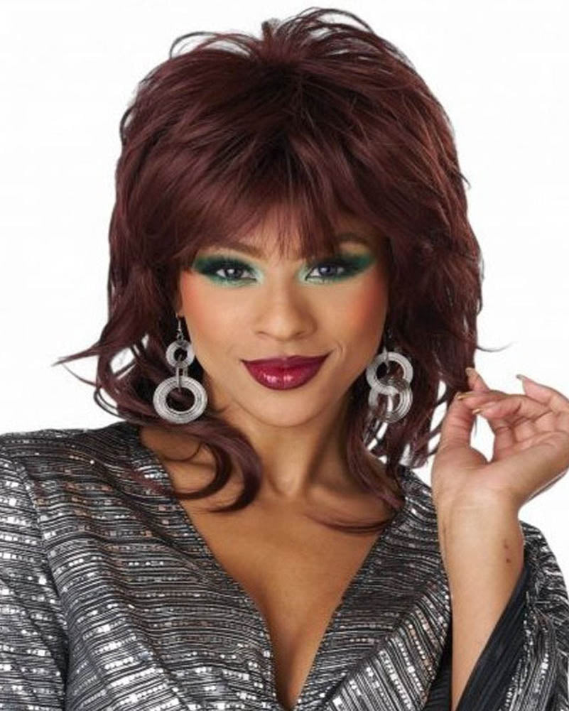 70s Shaggy Chic Short Dark Auburn Wig