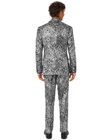 70s Silver Geo Star Opposuit Premium Mens Suit