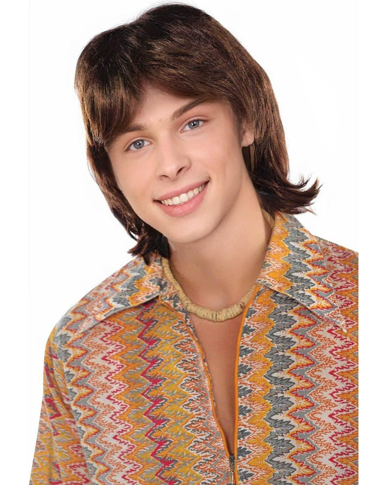 70s US Heartthrob Short Brown Wig