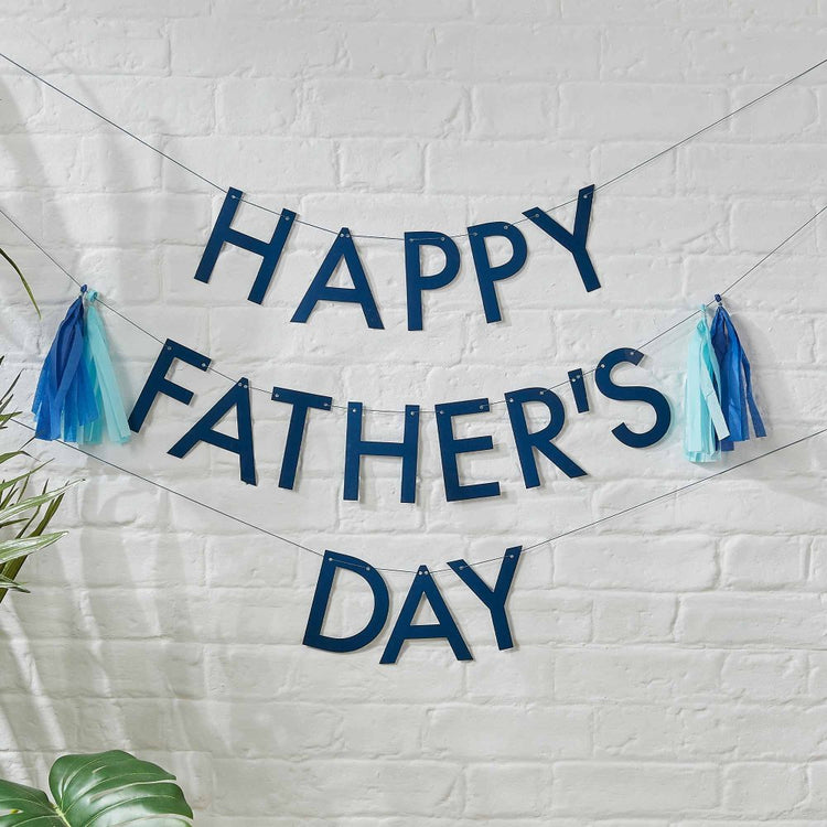 Happy Fathers Day Bunting with Tassels
