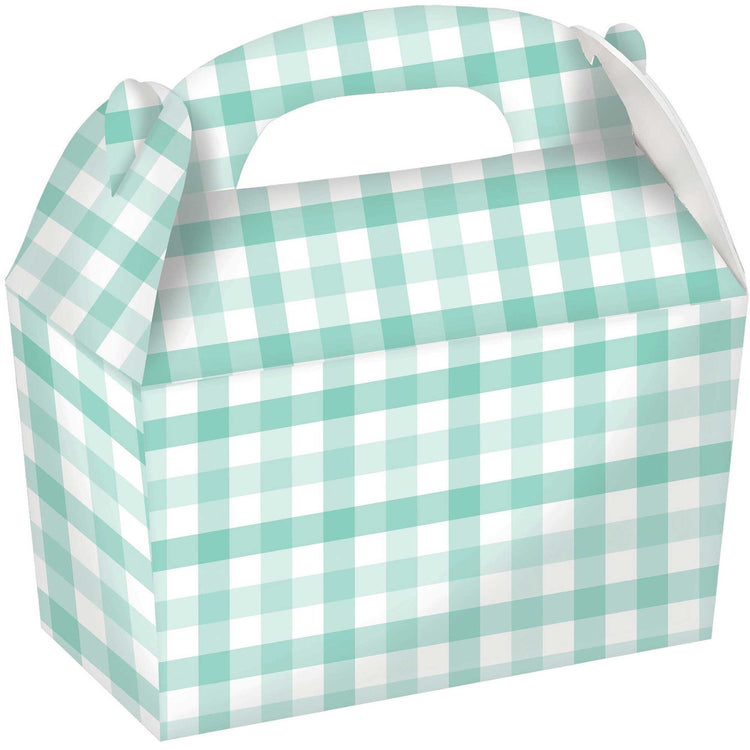 Gingham Paper Treat Box Pastel Mint