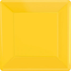 Sunshine Yellow 23cm Square Paper Plates Pack of 20