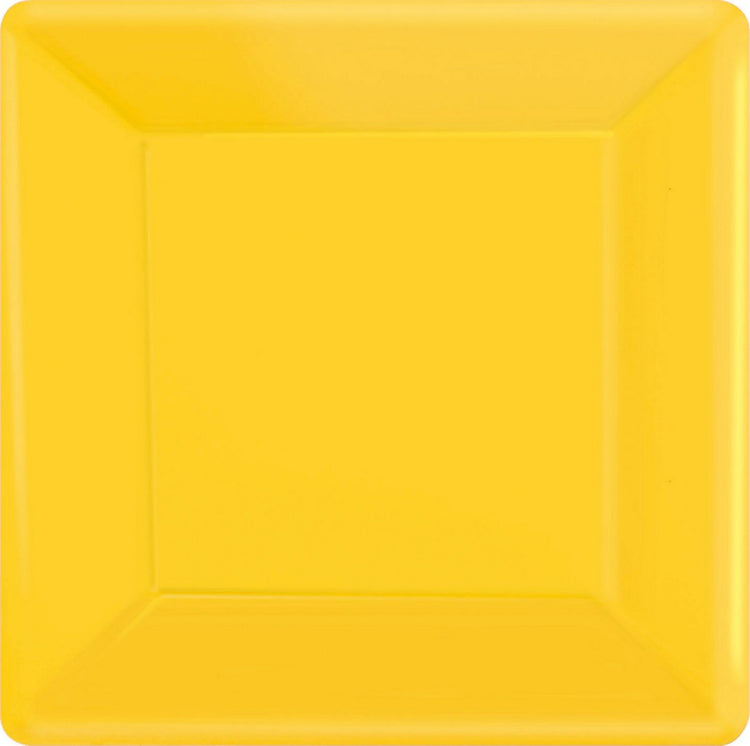 Sunshine Yellow 23cm Square Paper Plates Pack of 20