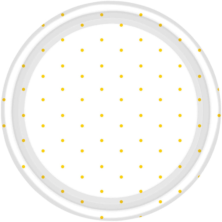 Sunshine Yellow Dots 17cm Round Paper Plates Pack of 8