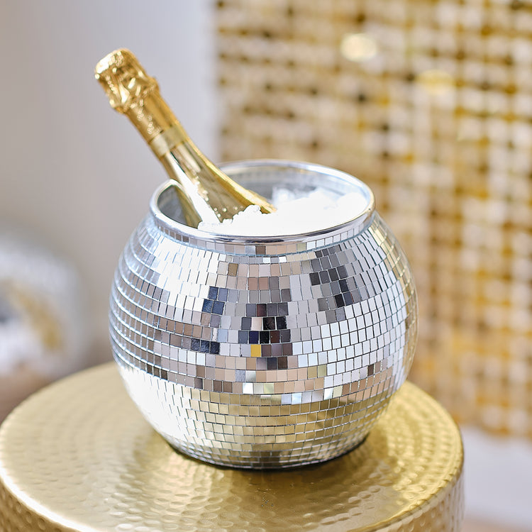 Gold Party Silver Disco Ball Ice Bucket