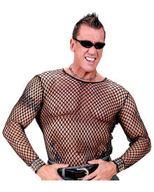 80s Black Fishnet Shirt