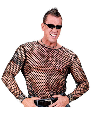 80s Black Fishnet Shirt