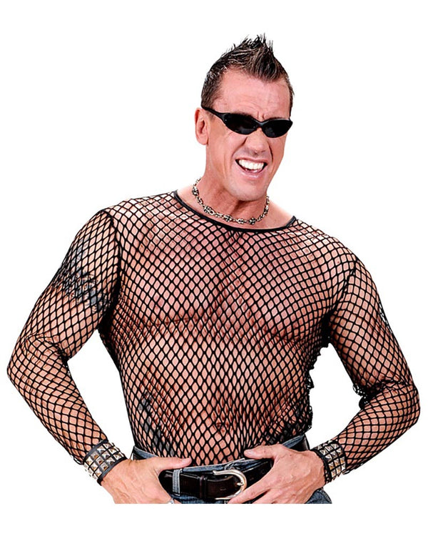 80s Black Fishnet Shirt