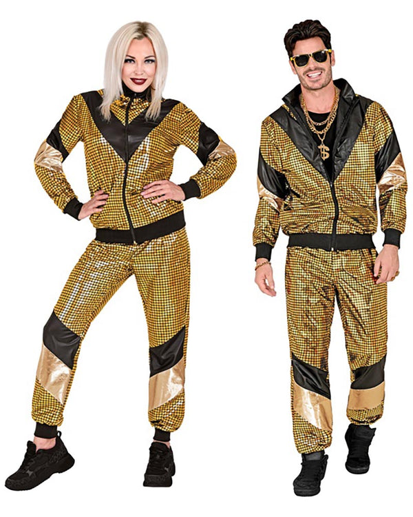 80s Gold Reflective Shell Suit Adults Costume