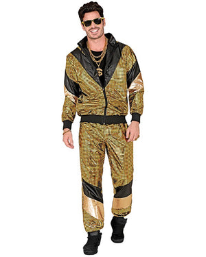 80s Gold Reflective Shell Suit Adults Costume