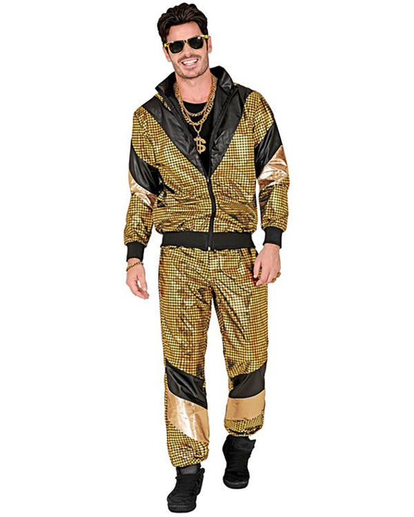 80s Gold Reflective Shell Suit Adults Costume