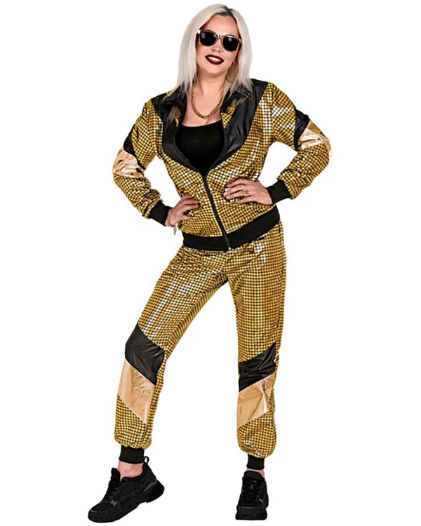 80s Gold Reflective Shell Suit Adults Costume