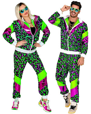 80s Green Party Animal Shell Suit Adults Costume