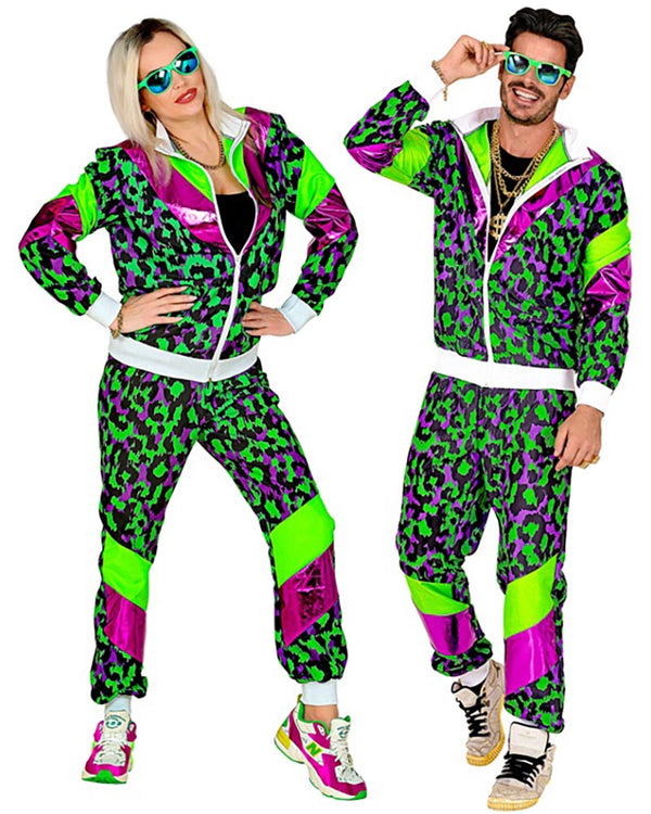 80s Green Party Animal Shell Suit Adults Costume
