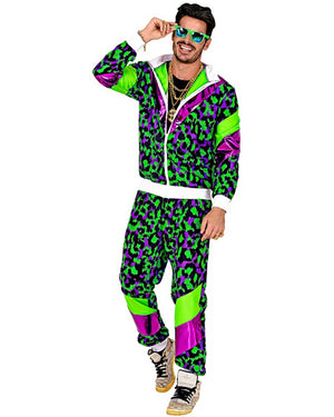 80s Green Party Animal Shell Suit Adults Costume